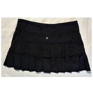 LULULEMON Run: Pace Setter Skirt Size 8 Black Lined Golf Tennis 🎾